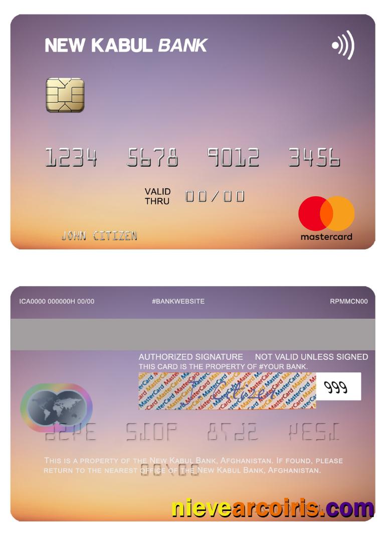 Afghanistan New Kabul Bank mastercard